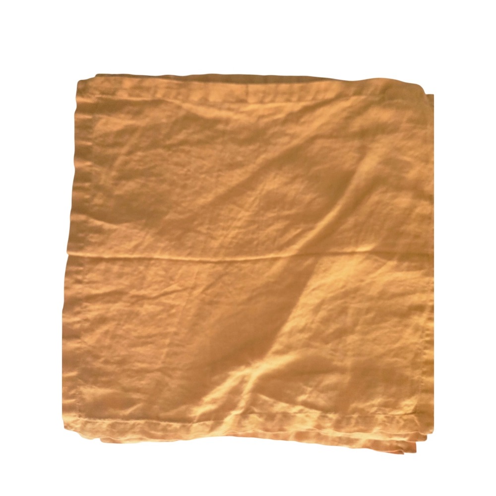 Sur La Table Cloth Napkins Linen Set of 6 Mustard Orange Square